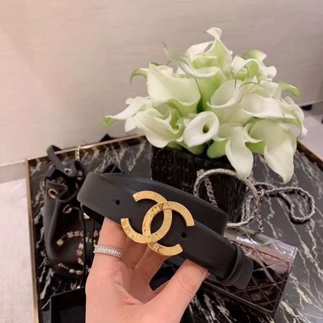 Chanel Interlocking CC Buckle Black Leather Belt 6