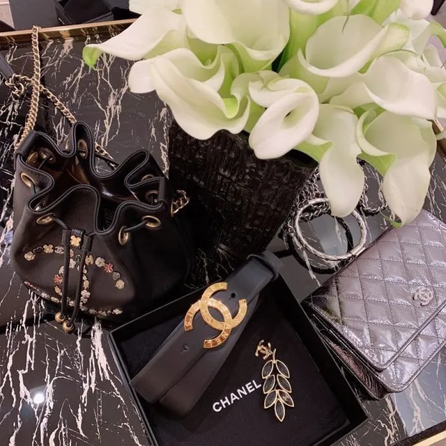 Chanel Interlocking CC Buckle Black Leather Belt 7