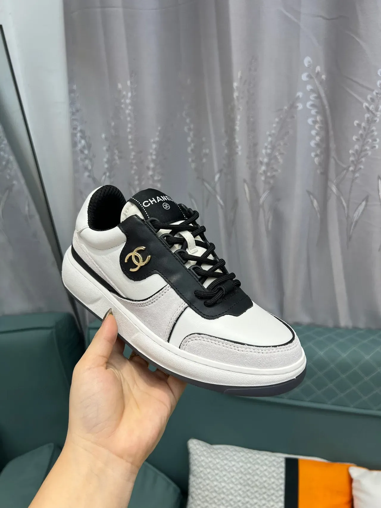Chanel Lifestyle Sneaker White Black Low-Top Two-Tone Lifestyle Sneakers 6