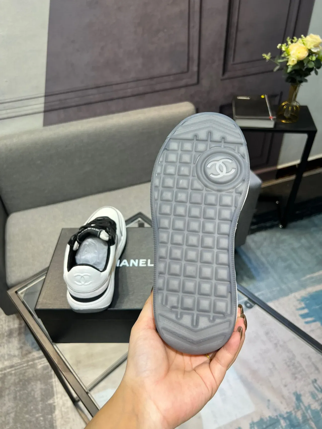 Chanel Lifestyle Sneaker White Black Low-Top Two-Tone Lifestyle Sneakers 7