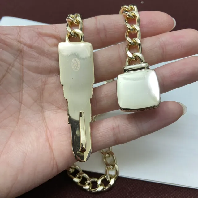 Chanel Lipstick Pendant Gold Black Curb Chain Enamel Pendants Necklace 6