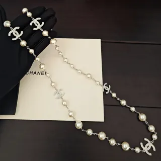 Chanel Pearl and Crystal CC Logo Chain Necklace