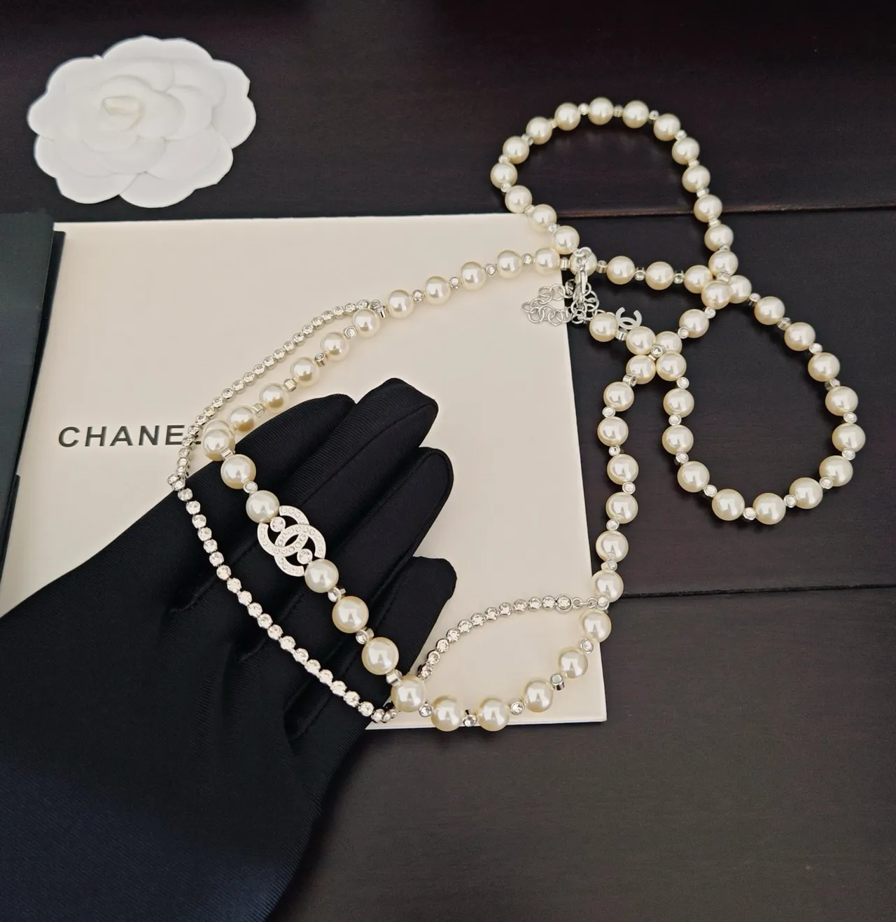 Chanel Pearl and Crystal Double-Strand Necklace 2