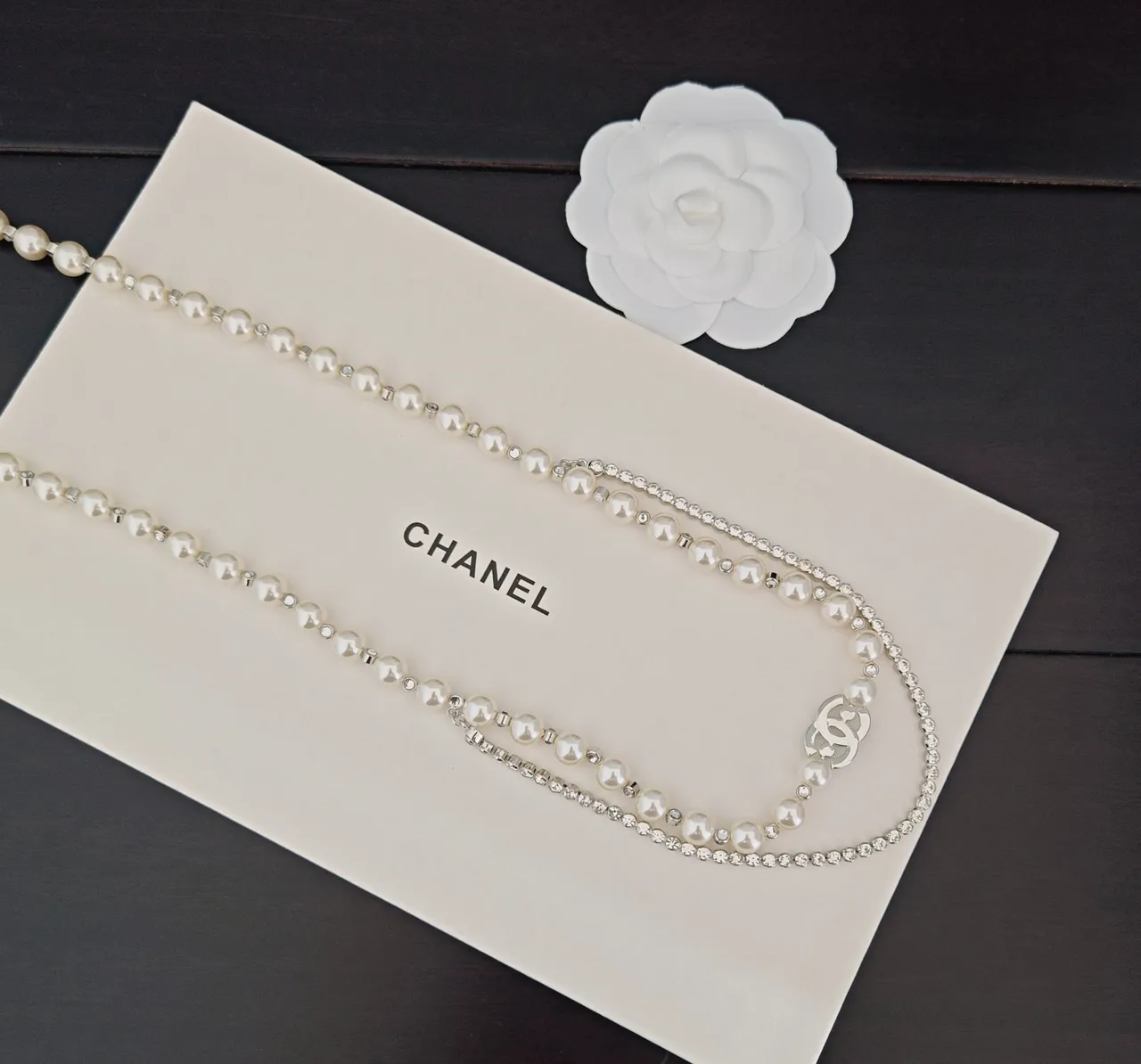Chanel Pearl and Crystal Double-Strand Necklace 3