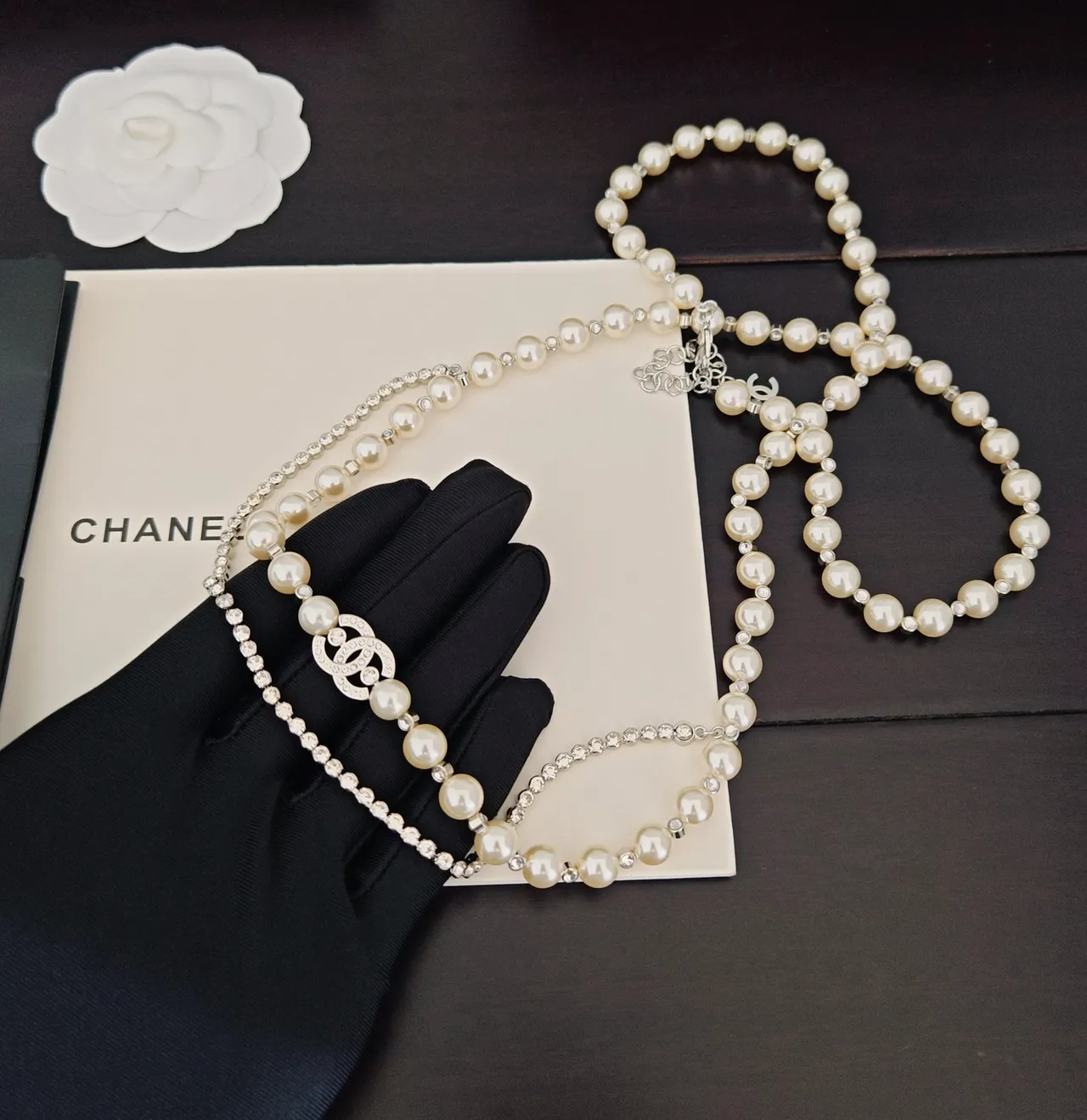 Chanel Pearl and Crystal Double-Strand Necklace 5