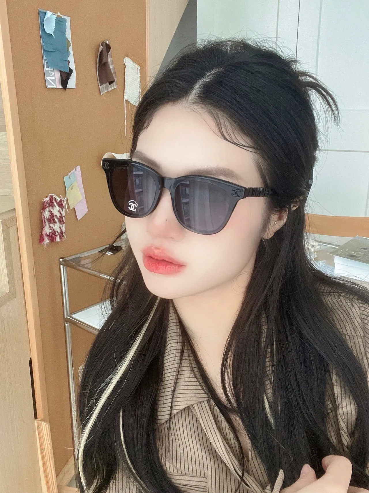Chanel Rectangular Cat-Eye CC Logo Sunglasses 8