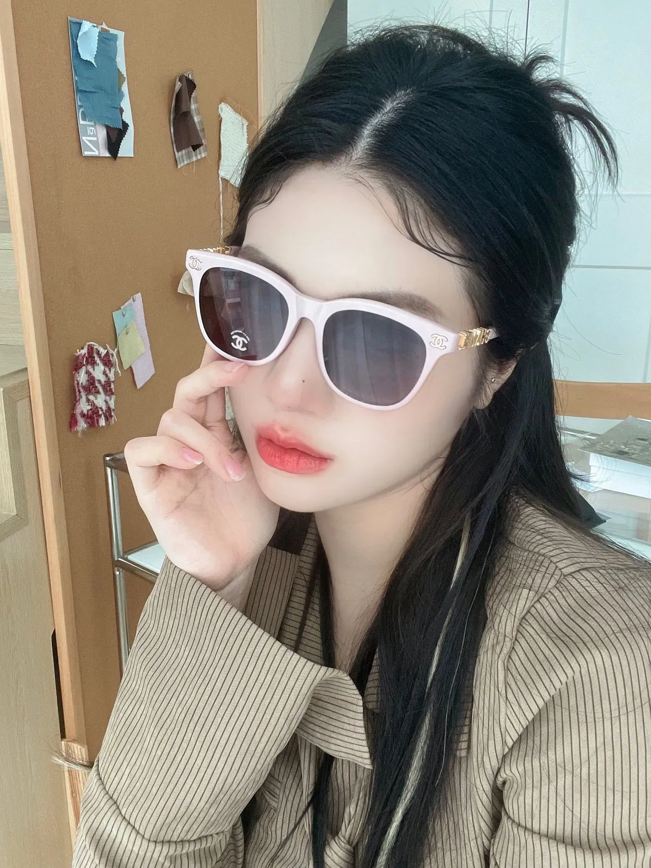 Chanel Rectangular Cat-Eye CC Logo Sunglasses 9