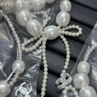 Chanel White Pearl Strand Baroque Bead Necklace