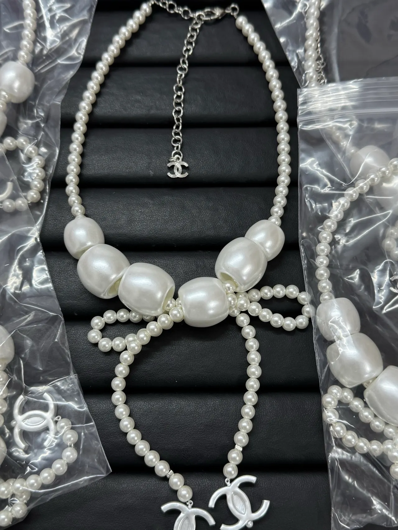 Chanel White Pearl Strand Baroque Bead Necklace 3