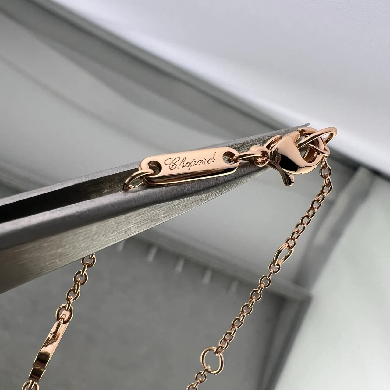 Chopard Or Argent Disque Rotatif Pendentif Diamant Halo Collier 3