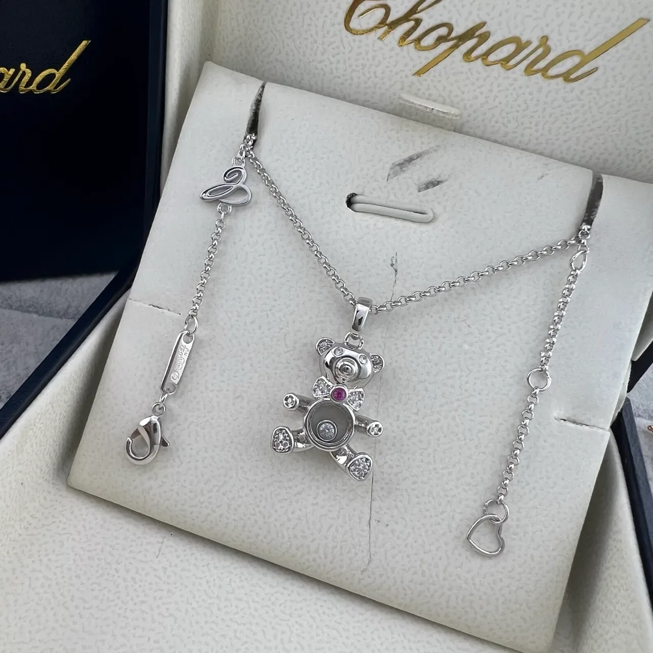 Chopard Happy Bear Colliers pendentifs en or rose et or blanc 6