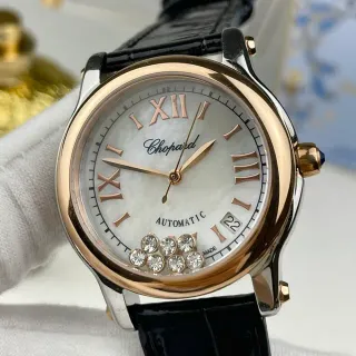 Chopard Happy Diamonds Rose Gold Tone White Mother-of-Pearl Dial Mechanical Watch
