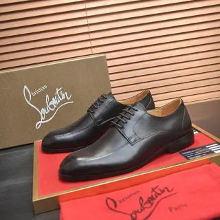 Christian Louboutin Black Cap-Toe Oxford Shoes