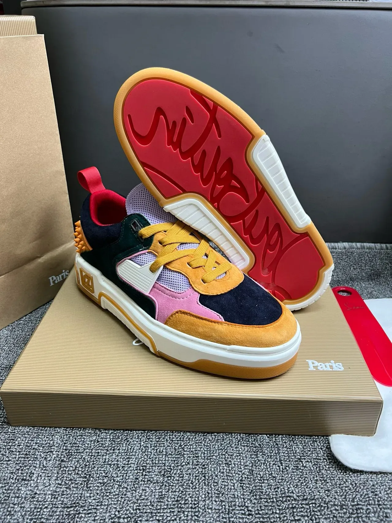 Christian Louboutin CL Sport Multicolor Salto com cravos Tênis lifestyle 3