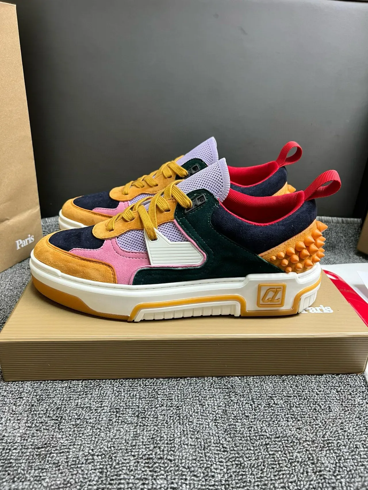 Christian Louboutin CL Sport Multicolor Salto com cravos Tênis lifestyle 4