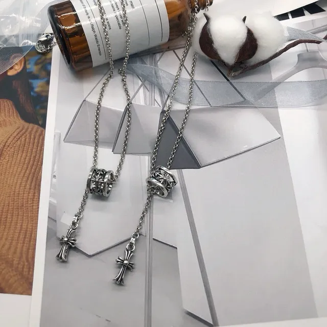 Chrome Hearts Croix & Filigrane de Baril Collier en Argent 2
