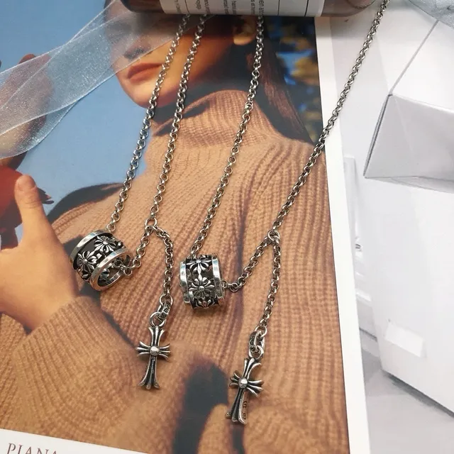 Chrome Hearts Croix & Filigrane de Baril Collier en Argent 4