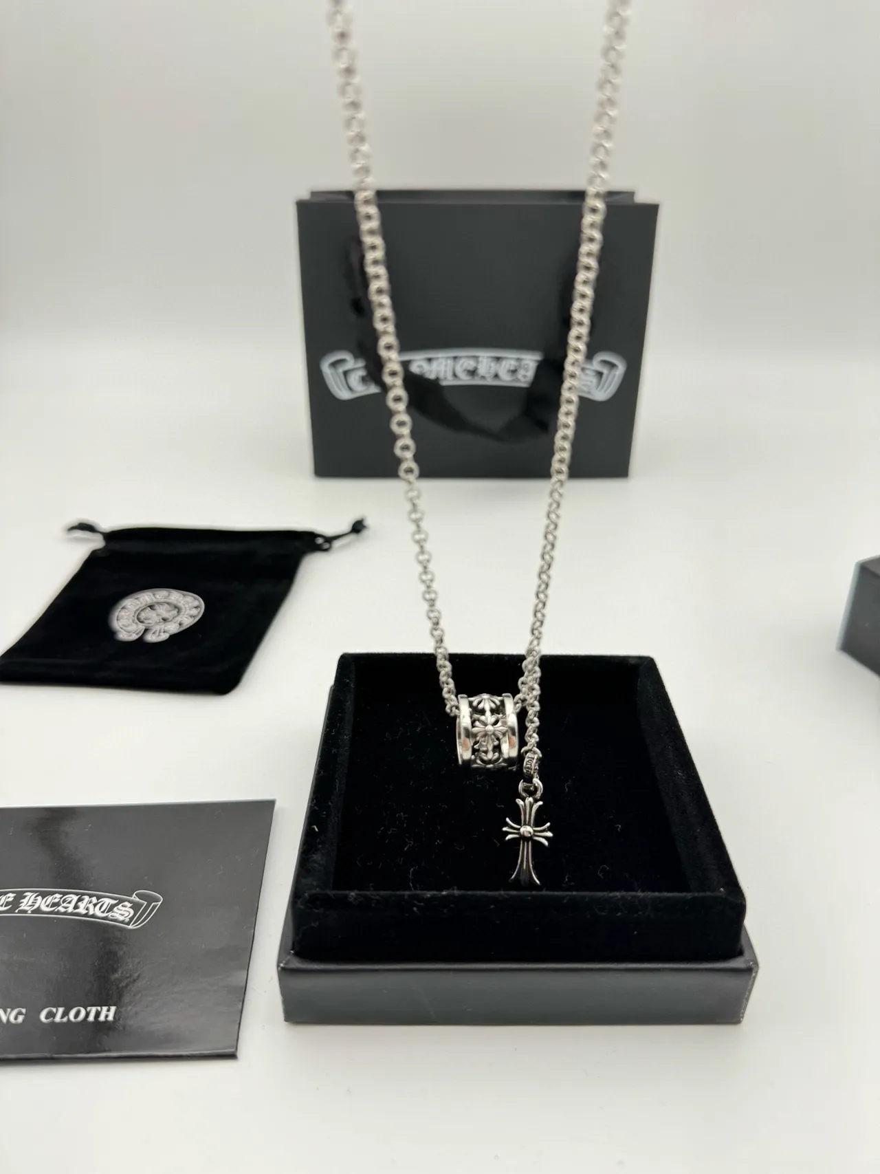 Chrome Hearts Croix & Filigrane de Baril Collier en Argent 6
