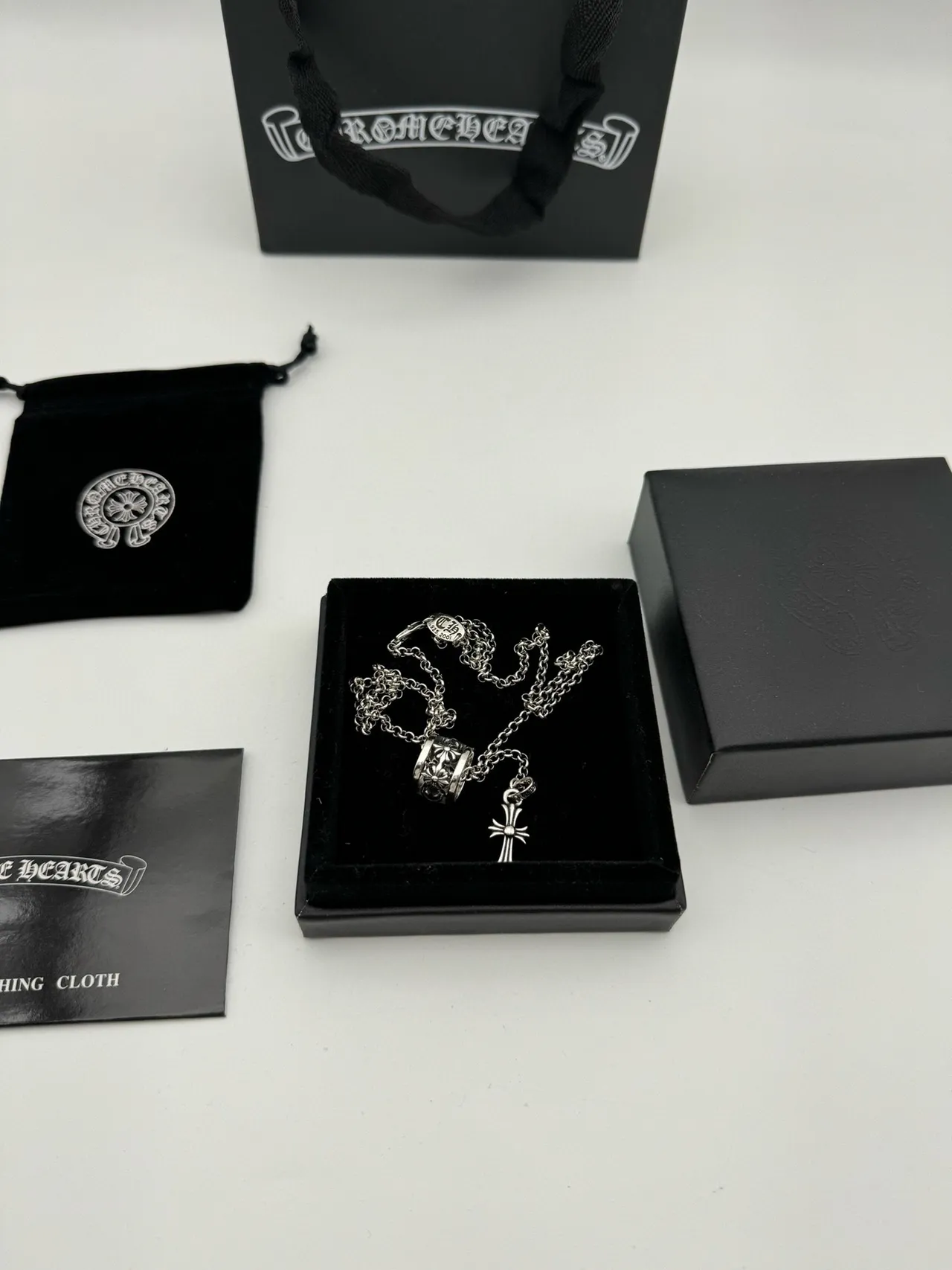 Chrome Hearts Croix & Filigrane de Baril Collier en Argent 7