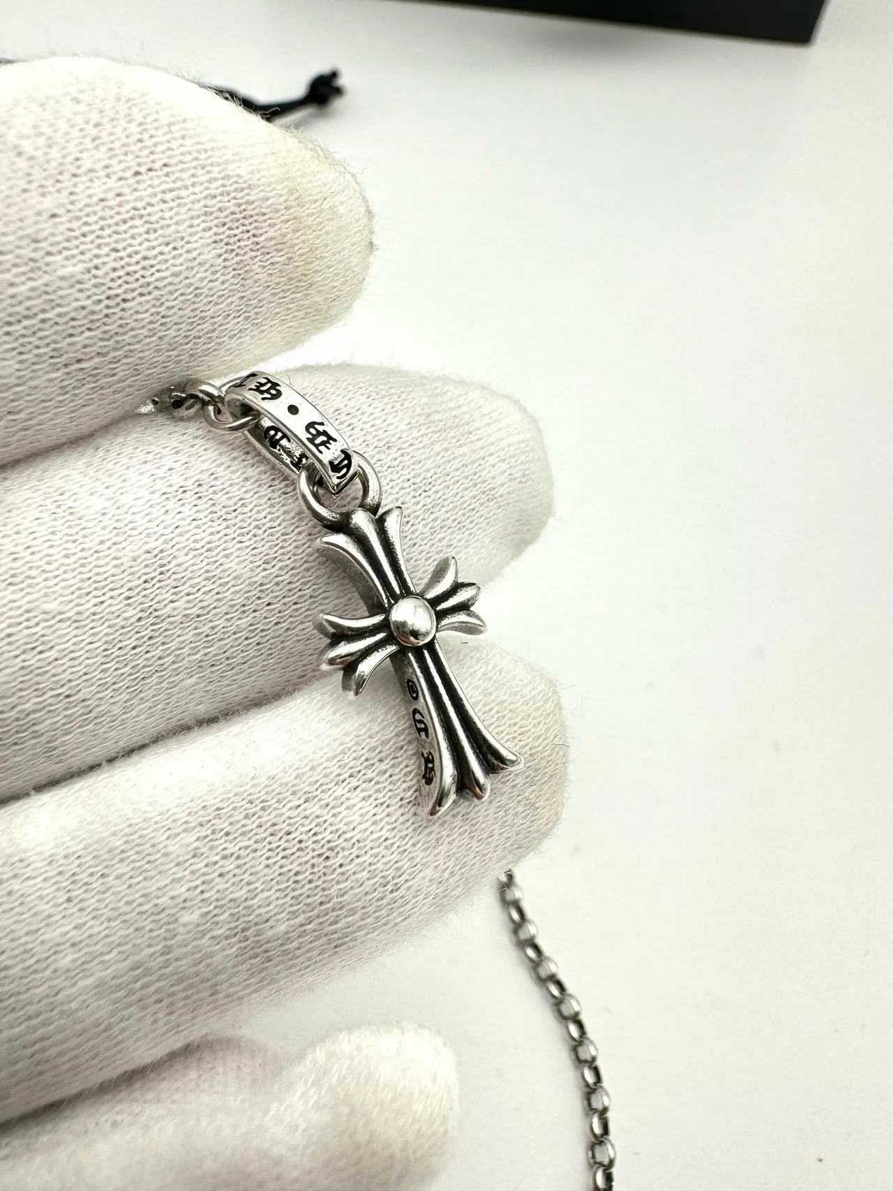 Chrome Hearts Croix & Filigrane de Baril Collier en Argent 8