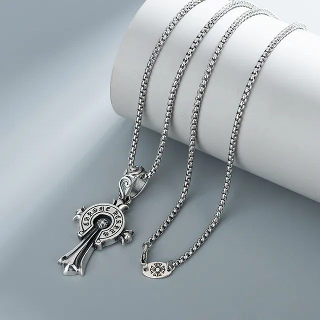Chrome Hearts Cross Pendant Silver Necklace 3