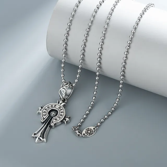 Chrome Hearts Cross Pendant Silver Necklace 4