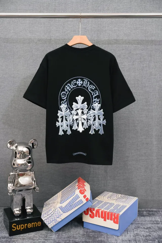 Chrome Hearts Double Cross Embroidered Black T-Shirt 3
