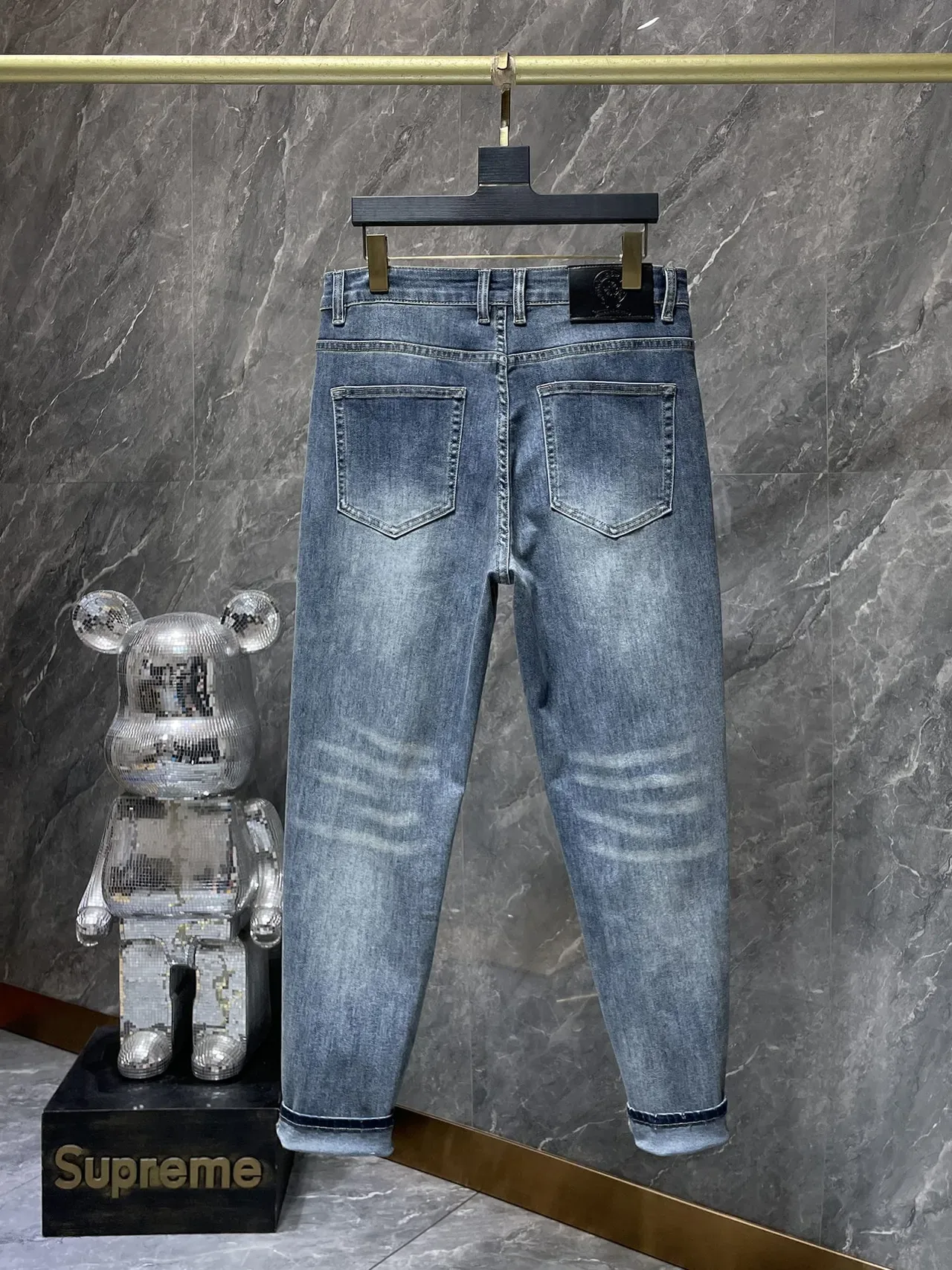 Chrome Hearts Embroidered Cross Distressed Medium-Wash Jeans 2