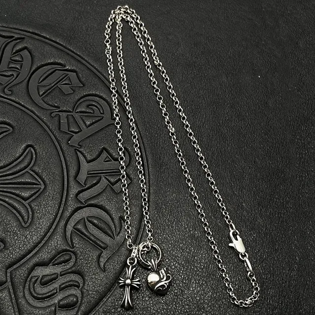 Chrome Hearts 银色多吊坠哥特项链 5