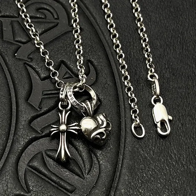 Chrome Hearts 银色多吊坠哥特项链 7