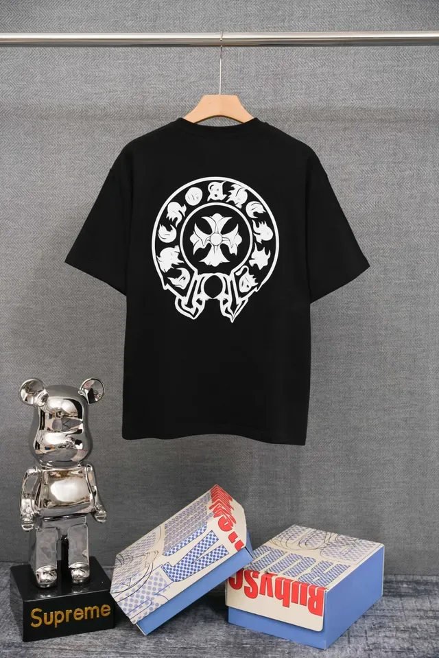 Chrome Hearts White Black Crewneck Short-Sleeve T-Shirt 2