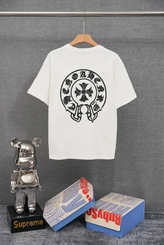 Chrome Hearts White Black Crewneck Short-Sleeve T-Shirt 4