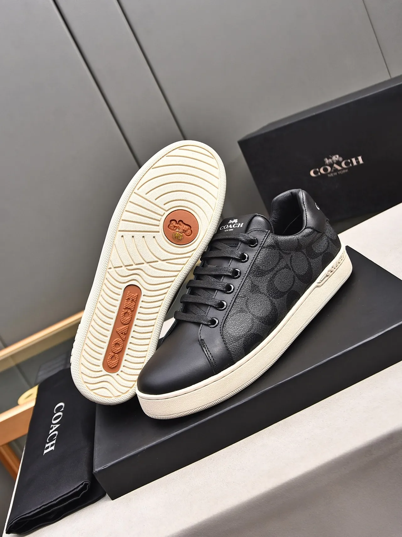 Coach Black C-Pattern Lifestyle Sneakers 5