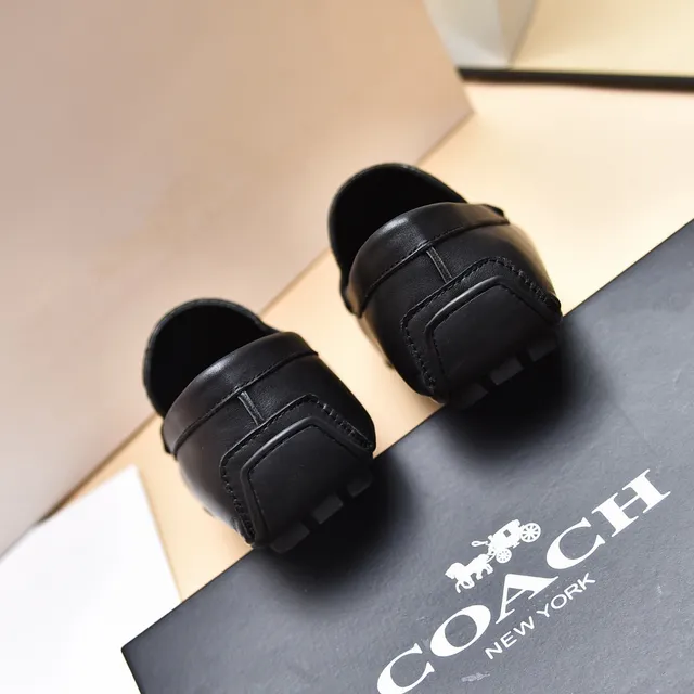 Coach Loafer Black Gray Monogram Canvas Leather Trim Loafer 2