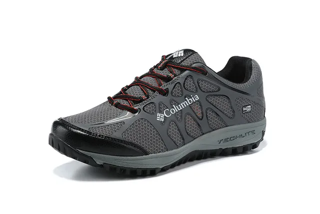 Columbia Navy Gray Mesh And Synthetic Overlay Upper Techlite Midsole Running Shoes 10