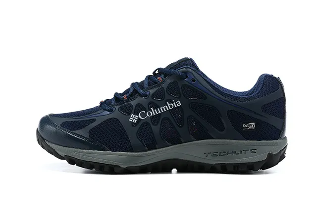 Columbia Navy Gray Mesh And Synthetic Overlay Upper Techlite Midsole Running Shoes 16