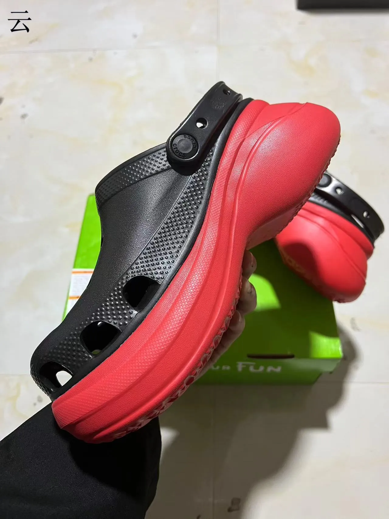 Crocs Echo Clog Red and Black Platform Clogs 5