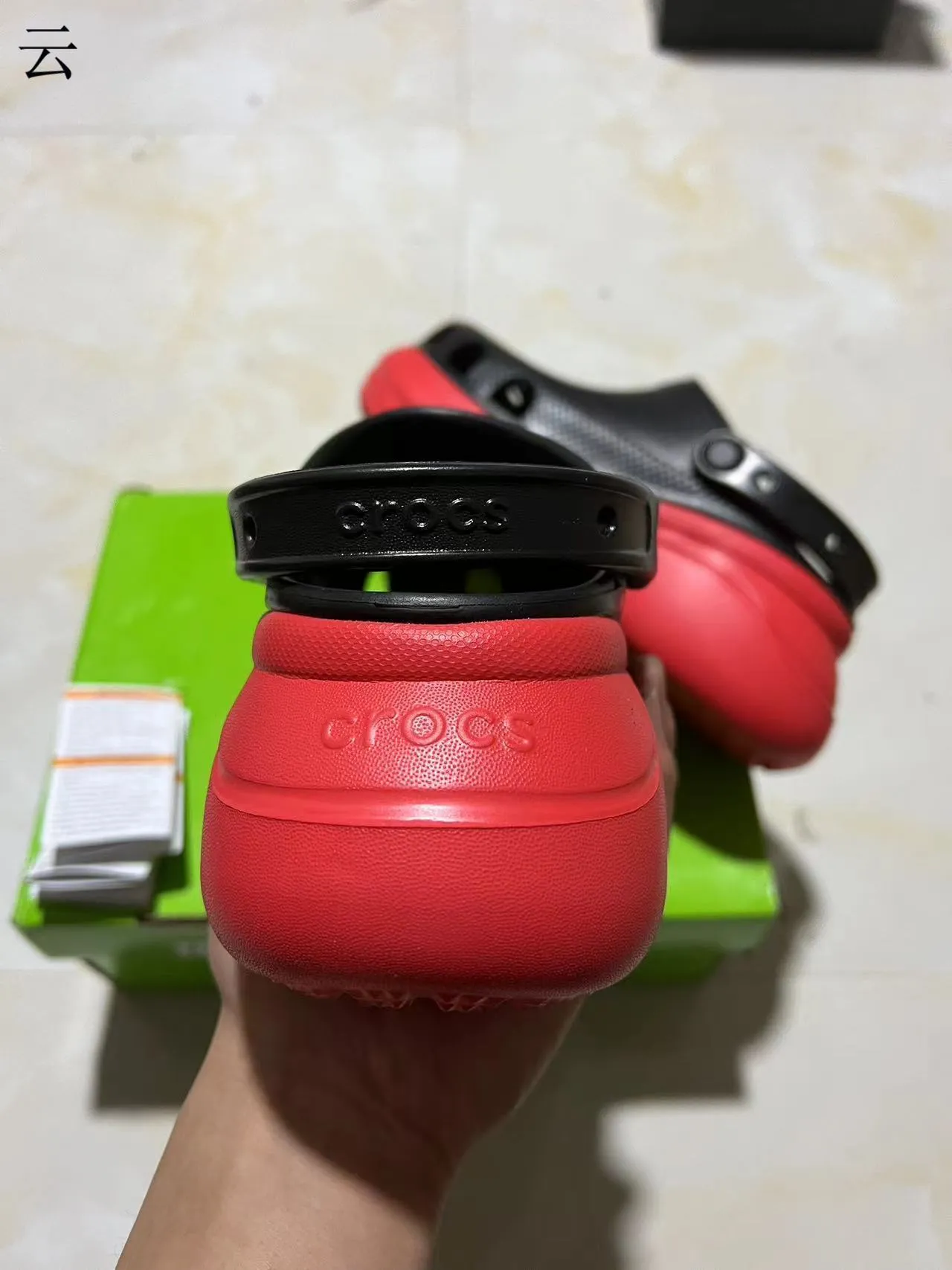 Crocs Echo Clog Red and Black Platform Clogs 8