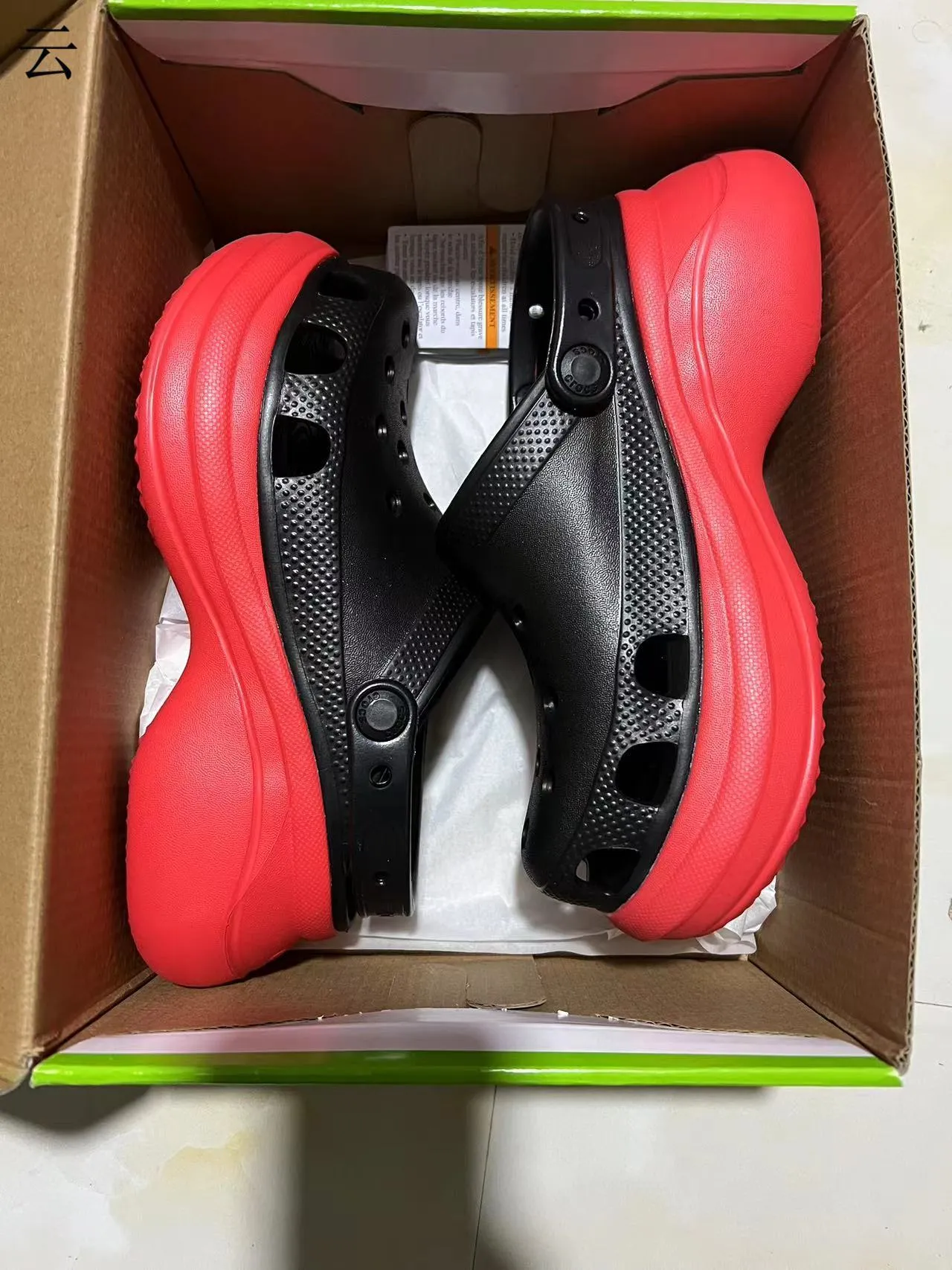 Crocs Echo Clog Red and Black Platform Clogs 9