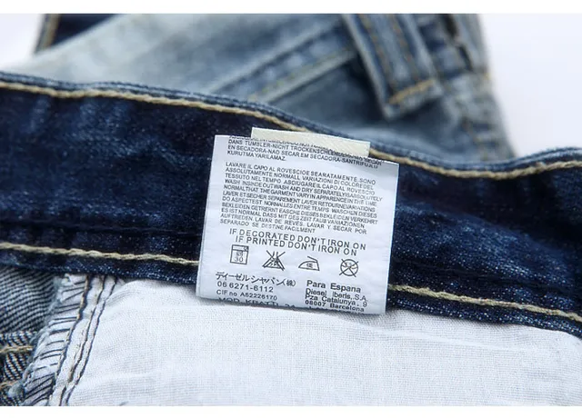 Diesel Blue Brown Distressed Medium-Wash Jeans 4