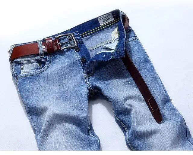 Diesel Azul Marrom Lavado Médio Denim Desgastado Costura Superior Amarela Contraste Jeans 11