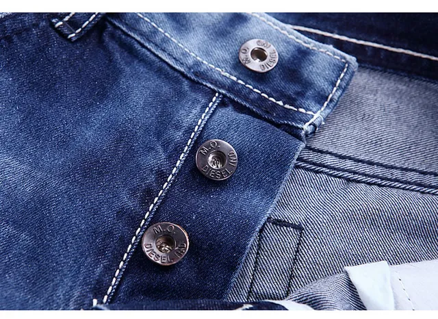 Diesel Distressed Medium-Wash Blue Denim Shorts 6