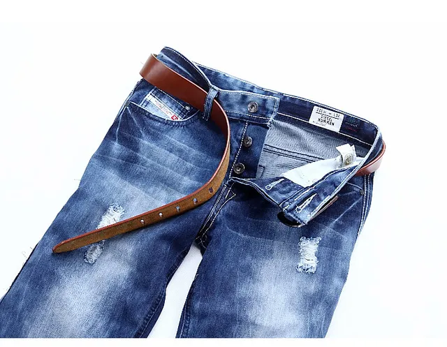 Diesel Distressed Medium-Wash Blue Denim Shorts 11