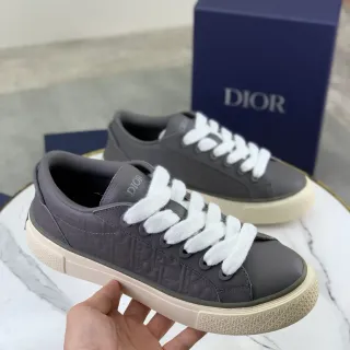 Dior B-Series Monogram Embossed Gray and White Lifestyle Sneakers