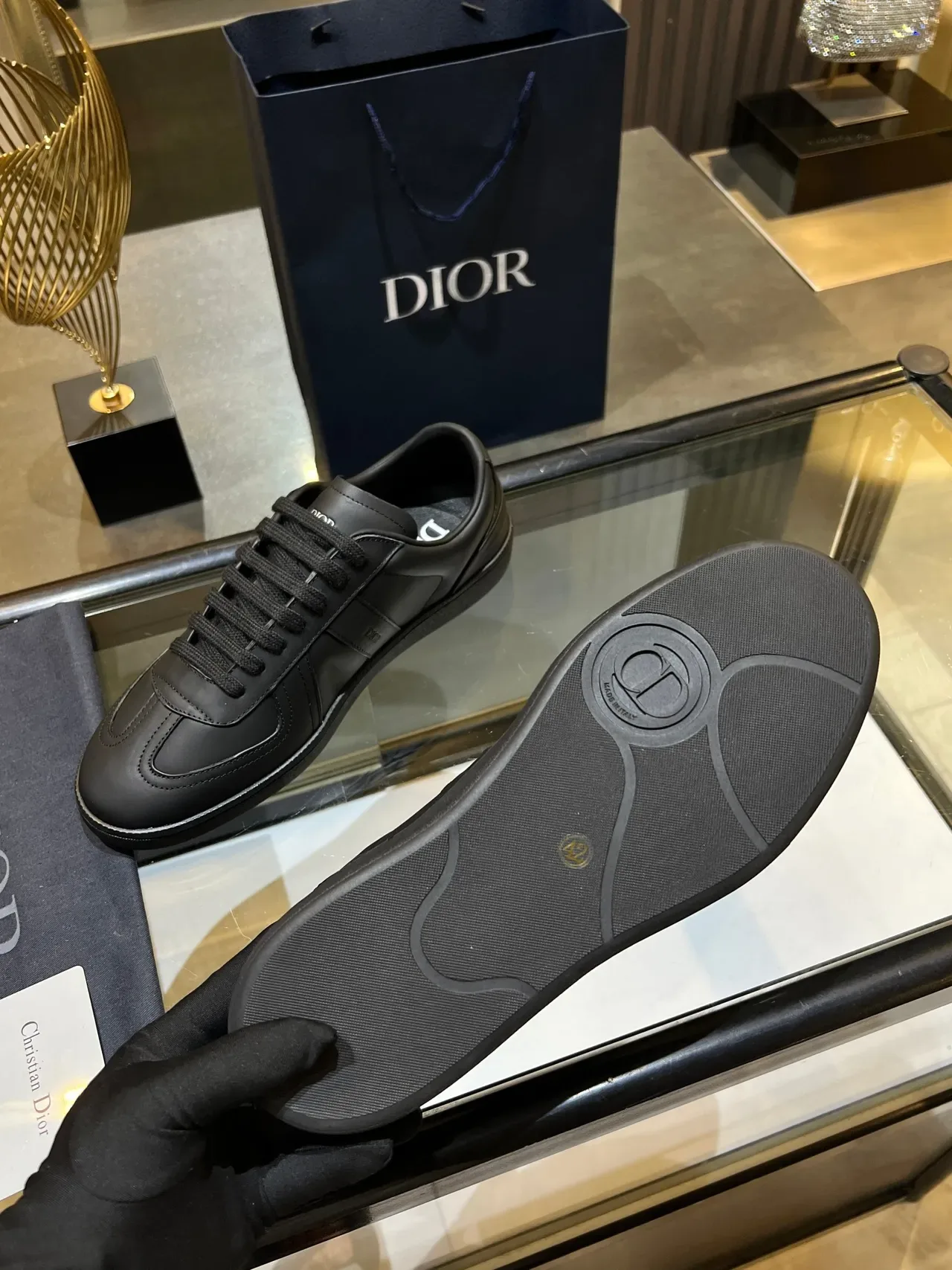 Dior B23 Monochrome Black Lifestyle Sneakers 2