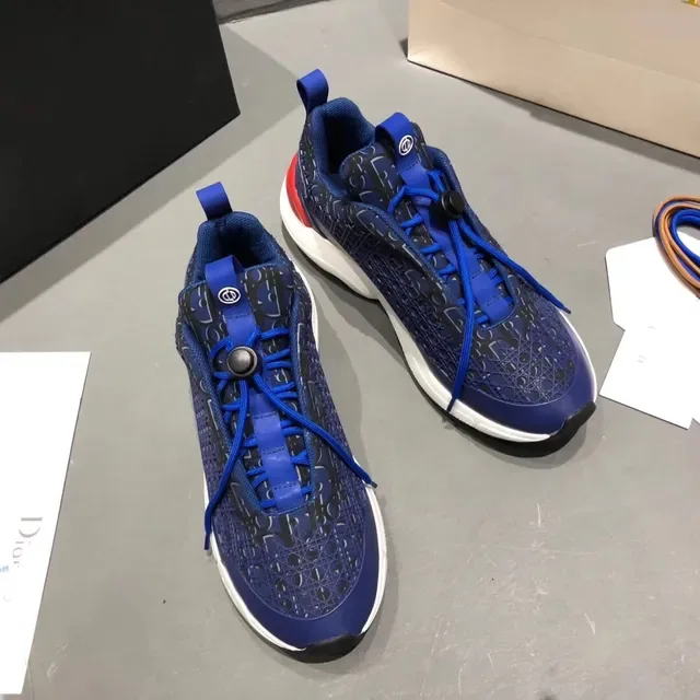 Dior B23 Monogram Perforated Blue Lifestyle Sneakers 2