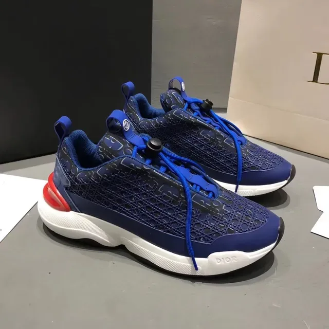 Dior B23 Monogram Perforated Blue Lifestyle Sneakers 3