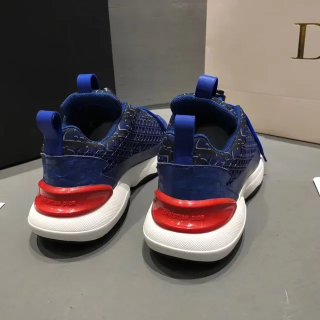 Dior B23 Monogram Perforated Blue Lifestyle Sneakers 4