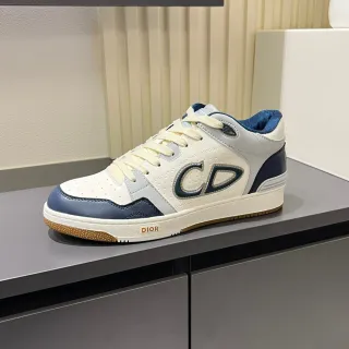 Dior B23 Monogram White and Navy Lifestyle Sneakers