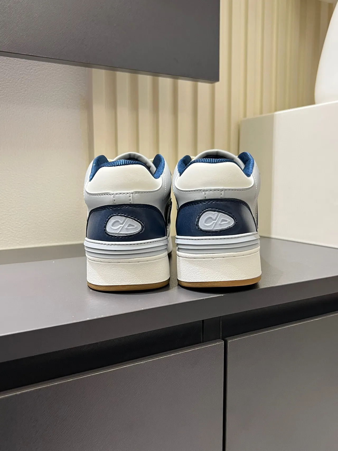 Dior B23 Monogram White and Navy Lifestyle Sneakers 9